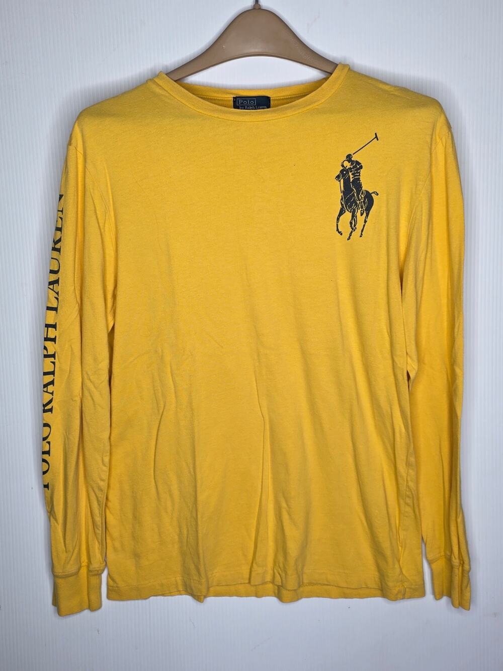 Polo Ralph Lauren Youth XL (18-20) Yellow Long Sleeve Big Pony Graphic T-Shirt